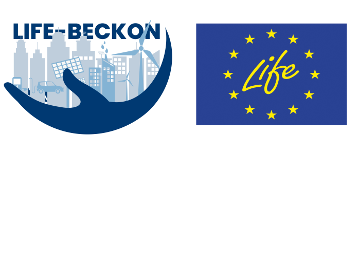 Logoer for projektet LIFE-BECKON, samt for EUs LIFE støtteprogram